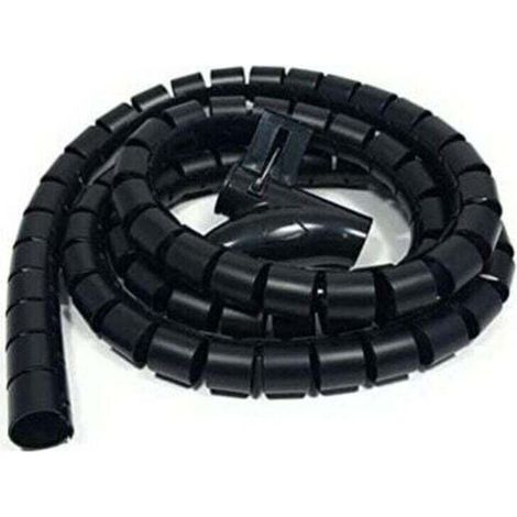 Canalina portacavi da 3 m per ufficio, guaina protettiva per cavi, guaina retrattile, guaina a spirale flessibile, compatibile con cavi da 22 mm² – Nera (1/5)