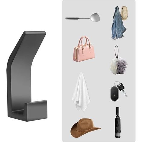 Handtuchhaken Wandhaken 10 Stück Wandmontage moderne Garderobenhaken Huthaken selbstklebender Handtuchhalter kein Bohren erforderlich für Bad, Bü (1/5)