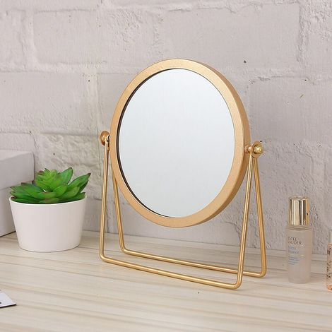 Miroir Grossissant Sur Pied - 17 Cm - X1 X5 - Rotation 360° - Pour Maquillage Epilation Soins Visage - 1 Pièce