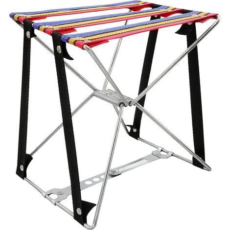 Tabouret pliant - tabouret de camping pliant - tabouret de pêche - tabouret pliant - chaise de voyage légère - banc de jardin pliant - en acier inoxydable et tissu Oxford (petit tabouret en acier renf (1/5)
