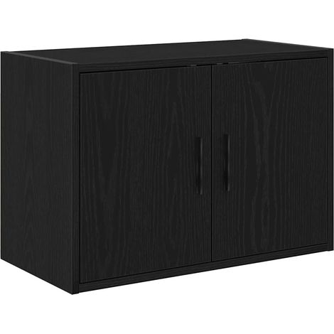 Armadietto da parete per garage 60 x 30 x 41 cm con anta pratico e facile da organizzare in legno composito nero 020051437