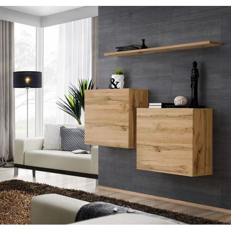 Commode - Switch SB I - 2 vitrines carrées - 1 étagère - Bois - Livraison gratuite