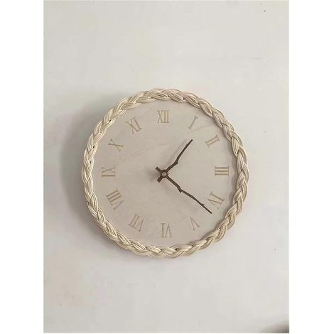 Horloge murale ronde en bois, silencieuse et créative, au design tendance. (1/5)