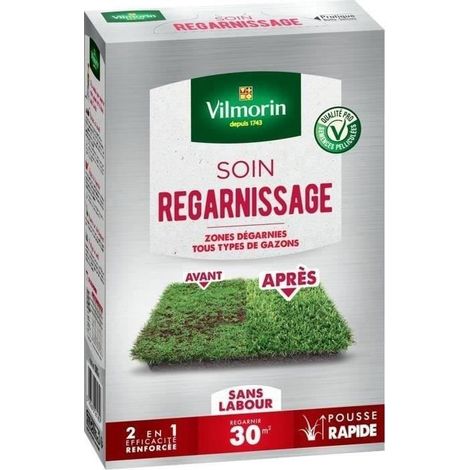 VILMORIN Semences pour soins et regarnissage universel de gazon - 2 en 1 - 500 g (1/2)