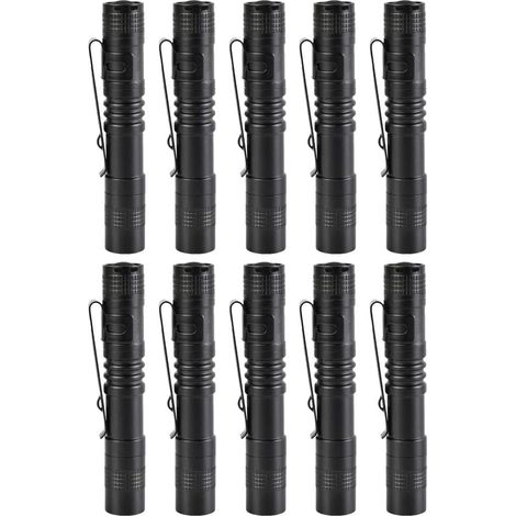 Lampe torche de poche LED, lot de 10, mini lampe torche tactique à forte luminosité pour le camping et la randonnée - AquaForge (1/5)