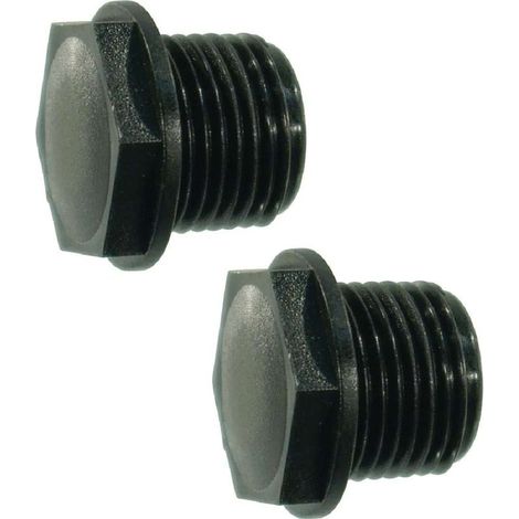 2x Bouchon mâle 1/2 PVC plastique à visser tuyau raccord pulvérisateur arrosage capuchon