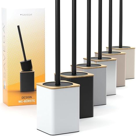 Brosse WC en Silicone Blanche avec Bambou Balayette Toilettes élégante avec Support et Couvercle Anti-Projections (1/5)