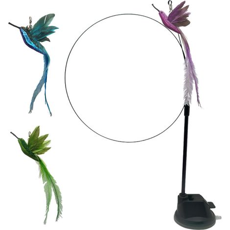Jouet à Plumes pour Chat - d'exercice Interactive - 3 Pièces avec Ventouses (1/5)