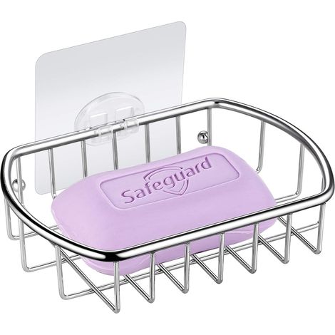 Panier à Savon - Porte-Savon Douche sans Perçage - Ventouse Système de Vide - Acier Inoxydable Ne Rouille Jamais - Porte-éponge pour Cuisine（style un）