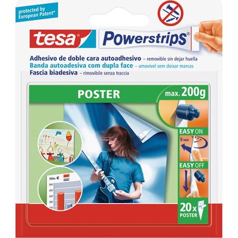 Fascia biadesiva powerstrips poster tesa pz 20 tenuta max 200gr (1/4)
