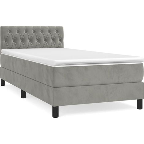 Maison Exclusive - Boxspringbett mit Matratze Hellgrau 100x200 cm