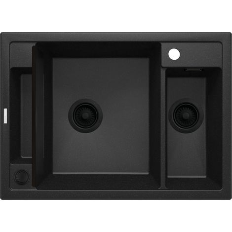 deante Magnetic fregadero de granito magnético 1,5 cubetas grafito metalizado (1/4)