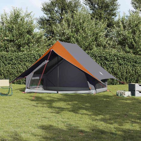 Carpas con techo Gris y naranja 256 x 266 x 185 cm Poliéster