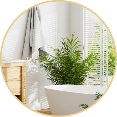 Miroir rond salle de bain cadre en métal facile à installer. Ø70x2.5 cm, or - Parfait pour chambre, salon ou entrée, une touche d'élégance ronde (1/5)