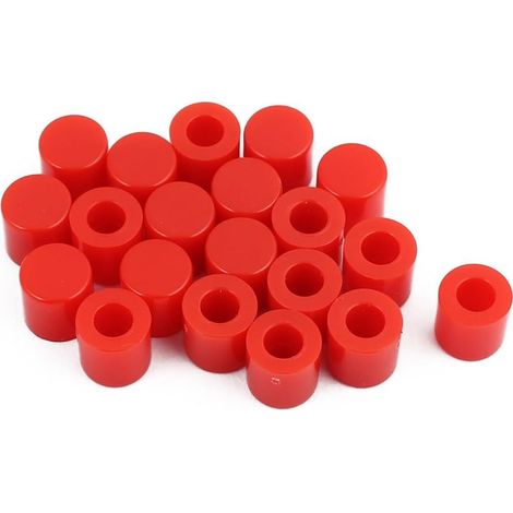 20 pièces rond en forme de bouton tactile couvercle protection rouge pour 6x6mm plaque sécurité (1/2)