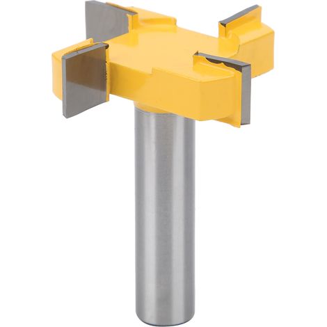 Fraise à rainer en T, queue 1/2 pouce, 4 dents, carbure acier, coupe bois, 51x12,7 mm, pour défonceuse