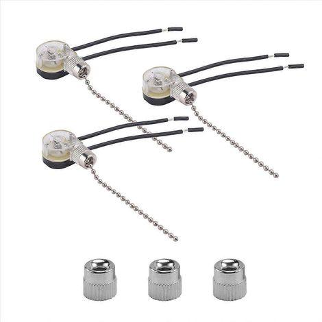 ZE-109 Deckenventilatorschalter, 3er-Pack, Nickel-Finish, Licht- und Geschwindigkeitsregelung, moderner Wandschalter für den Heimgebrauch (1/5)