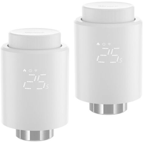 3.0 Vanne Thermostatique Radiateur, Thermostatique Connectée et Intelligente, Détection de Fenêtre, Contrôle Vocal, Compatible avec Alexa/Home Assistant, Requiert Le Hub Zigbee (2 Pack)