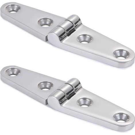 （SUS316 100mm x 25mm 2pcs）Stainless Steel Door Hinge Mirror Polished Furniture Hinges for Marine Boat Hinges