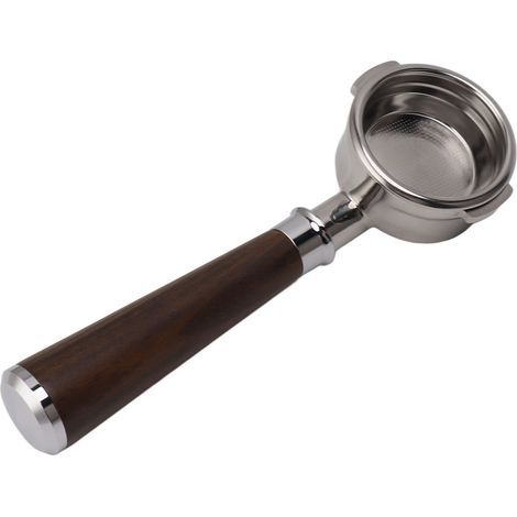 Porte-filtre nu sans fond de 58 mm pour machine à café universelle, porte-filtre à double oreille en acier inoxydable de type A, noir, branche acide