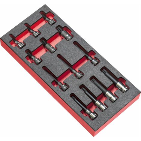 Facom – Jeu d'embouts de vissage 14 pièces – Douilles hexagonales 5 à 19 mm – Pour visseuse – Type tête hexagonal (1/2)