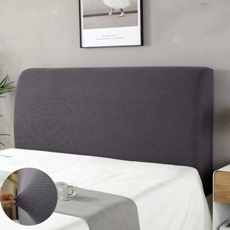Housse tete de lit,Housse de protection de tête de lit Housse De Tête De Lit Lavable Anti-poussière Pack complet 360 ° Gris 180 cm Convient pour une tête de lit 170-190 cm - -INHHUB (1/5)