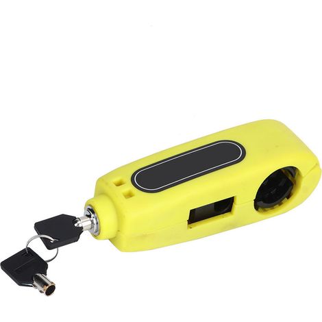 Verrou antivol universel pour guidon de moto avec levier de frein et poignée d'accélérateur (Jaune) (1/5)