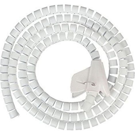 2.5cm x 1.5 Mètre Flexible Spiral Binding Wrapping Band Câbles Wires Wrap Organizer, Blanc (1/5)