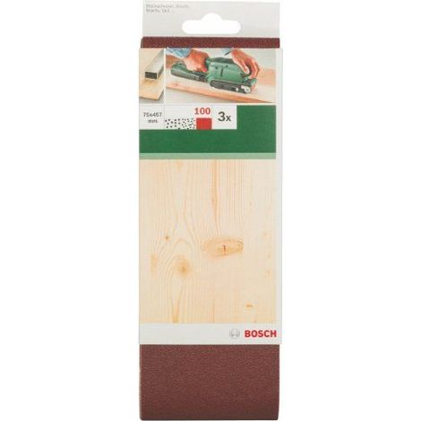 BOSCH - 3 NASTRI ABRASIVI PER LEVIGATRICE A NASTRO - 75x457MM, G100 (1/5)