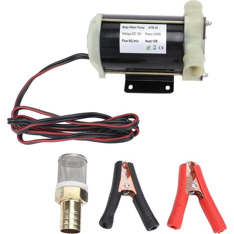 Pompe de cale auto-amorçante 12V, 200w, tête de 12m, 40l/min, transfert d'eau, turbine Flexible pour eau douce et salée (1/5)