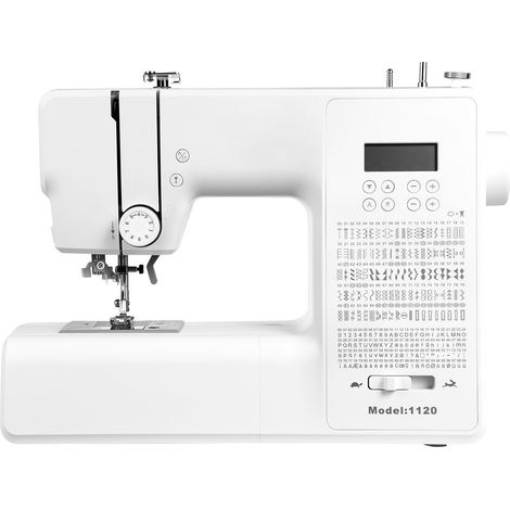 Machine à coudre électronique, 200 points, écran LCD, pédale, LED, châssis métal robuste, moteur puissant pour couture et raccommodage. (1/5)