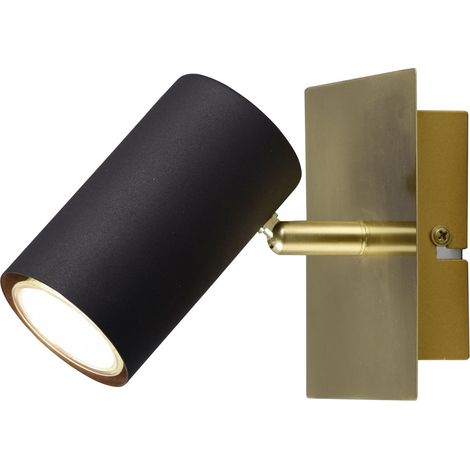 Wandstrahler MARLEY Metall Schwarz Gold, Spot schwenkbar, Höhe 12cm (1/3)