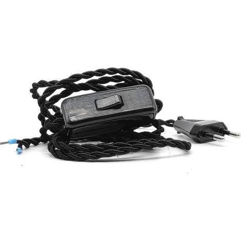Kit Cable Eléctrico Trenzado con Interruptor y Clavija – Fabricación Lámparas Vintage (1/5)