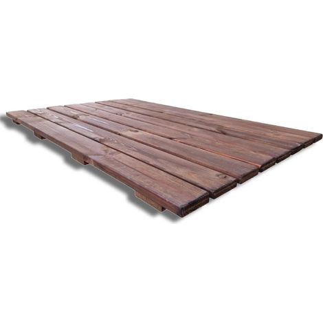 Pedana doccia antiscivolo in legno 118x78 cm, in legno di pino TEAK (1/5)
