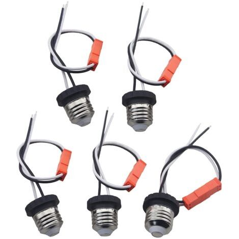 Adaptateur de douille E26 Base moyenne Semelle mâle à vis d’ampoule Douille arrière pour lumière de plafond LED Éclairage de plafond Pack 5 (B 5 pièces) (1/3)