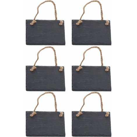 Tableau noir en ardoise à suspendre avec corde en jute, tableau mémo, tableau noir, décoration murale (tableau de 6,8 cm)