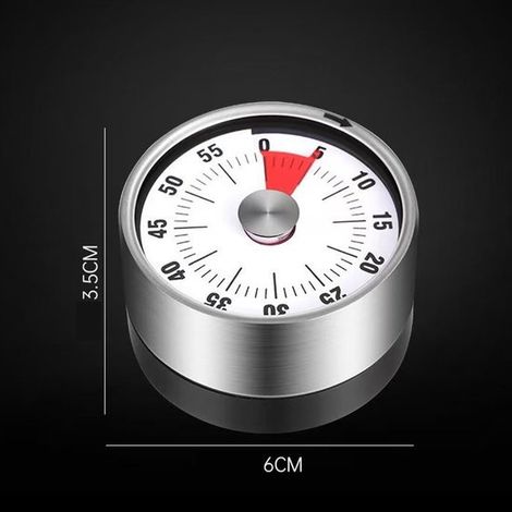 Küchentimer mit lautem Alarm Timer für Klassenzimmer batterielos mechanischer Tischtimer magnetischer Eiertimer fürs Lernen Kochtimer aus weiß stahl