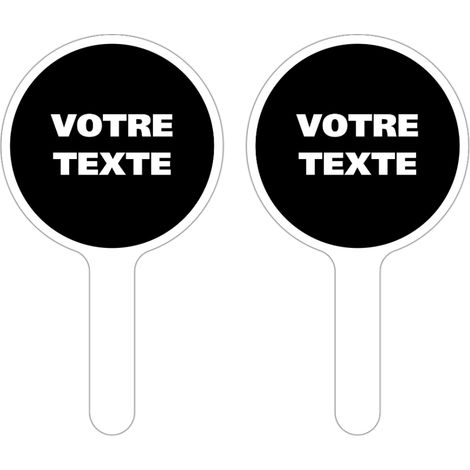PANNEAU À MAIN PERSONNALISÉ. Noir . - Noir