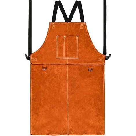 Delantal de soldadura, delantal de trabajo de cuero para hombre, delantal de cocina multifuncional de 61 x 91 cm (24" x 36") (1/5)