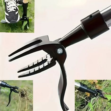 (noir) 1 tête d'outil désherbeur à 4 griffes - Extracteur de racines professionnel pour les mauvaises herbes tenaces, solution ergonomique pour l'entretien du jardin (1/5)