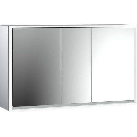 Armario con espejo iluminado emco loft, 1400mm, 3 puertas, modelo