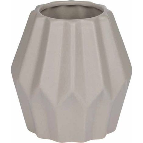 Vase Déco en Céramique "Origami" 12cm Taupe