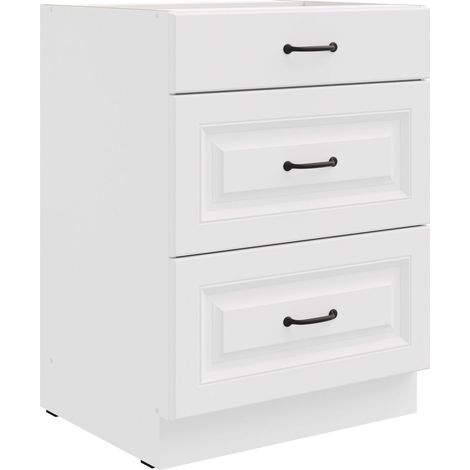 Küchen Unterschrank 60 cm Stilo Weiß Vollauszug Soft-Close Küche Einbauküche (1/5)