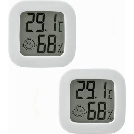 DEESSE SHOP - Thermomètre hygromètre d'intérieur, 2 mini thermomètres d'intérieur numériques haute précision, thermomètre et hygromètre précis pour la maison, le bureau, les reptiles, la crèche (1/5)