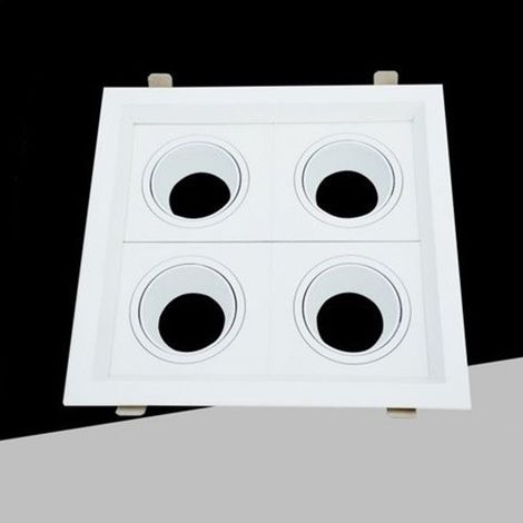 TRADE SHOP - Portafaretto Quadruplo Orientabile Incasso Bianco Per Lampadine Gu10/gu5.3 P33-b4 - (1/3)