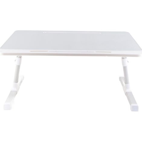 Table d'ordinateur portable au lit avec pieds pliables et plateau pivotant, en alliage d'aluminium, gris. Idéale pour écrire, travailler, lire et manger. (1/5)