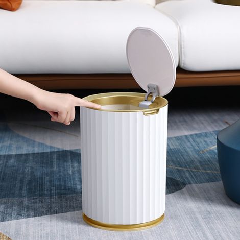 Intelligenter Abfalleimer mit Sensor für Toilette, Badezimmer, Wohnzimmer, Schlafzimmer und den allgemeinen Haushaltsgebrauch. Automatischer Abfalleimer mit Deckel, elektrisch, luxuriös und strahlend  (1/5)