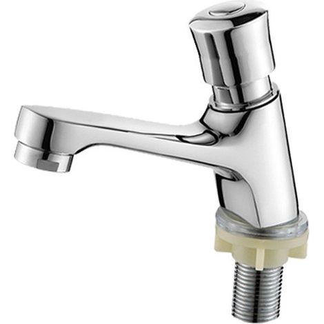 Filetage femelle G1 / 2 Temporisation en Laiton et Plaqué À Fermeture Automatique Auto Touchez Appuyez sur L'Économie l'eau Froide et pour et avec Compteur Toilettes Publiques (1/4)