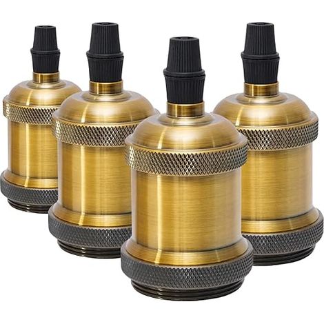Gelten für E27 Vintage Edison Lamp Halter Sockel, 4 × Decken Sockel Lampe Sockel Retro Hängelampe Halter Hängelampe Adapter Antik Messing