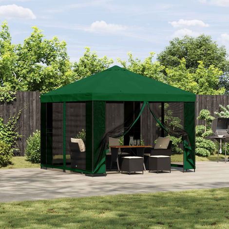 vidaXL Gazebo 3 x 3 m Green Polyester and Steel 190 gsm